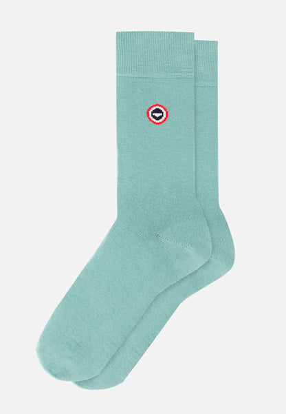 Plain green mid-calf socks - Robust Azure Green