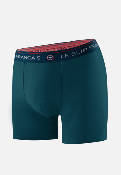 Boxer long bleu en coton - Redoutable Long Bleu Canard