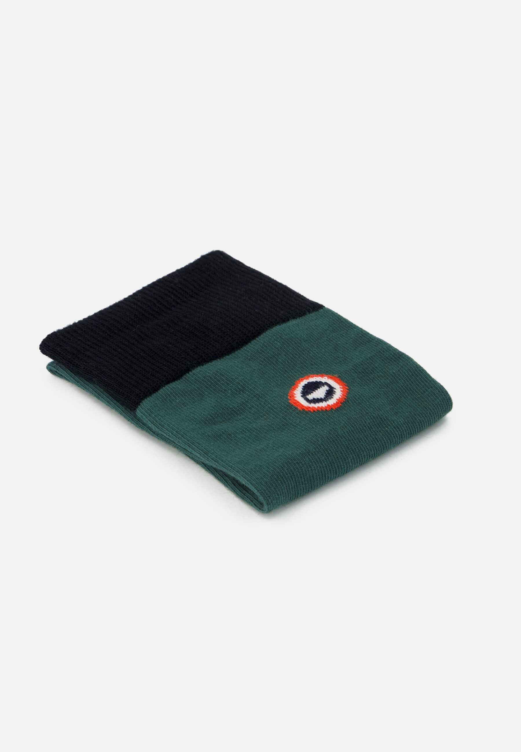 Chaussettes mi-hautes vert en coton - Robuste Vert Forêt Noir