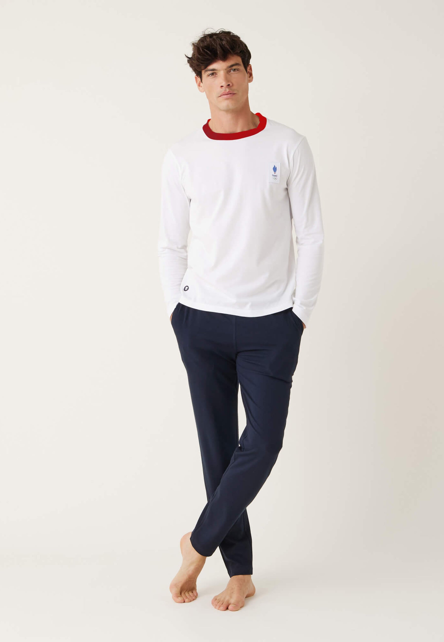 T-shirt manches longues en coton - Jeannot Blanc Equipe de France