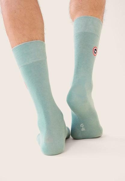 Chaussettes mi-hautes unies vert - Robuste Vert Azur