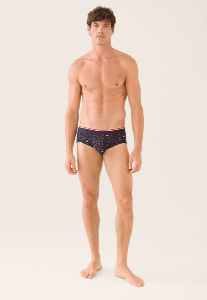 Navy blue cotton cherry briefs - Terrible Cherry Marine