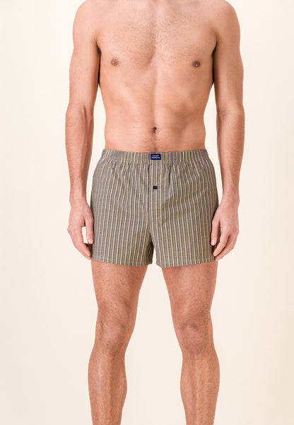 Orange striped cotton mattress boxer shorts - Jacques Striped Mattress Orange Pure