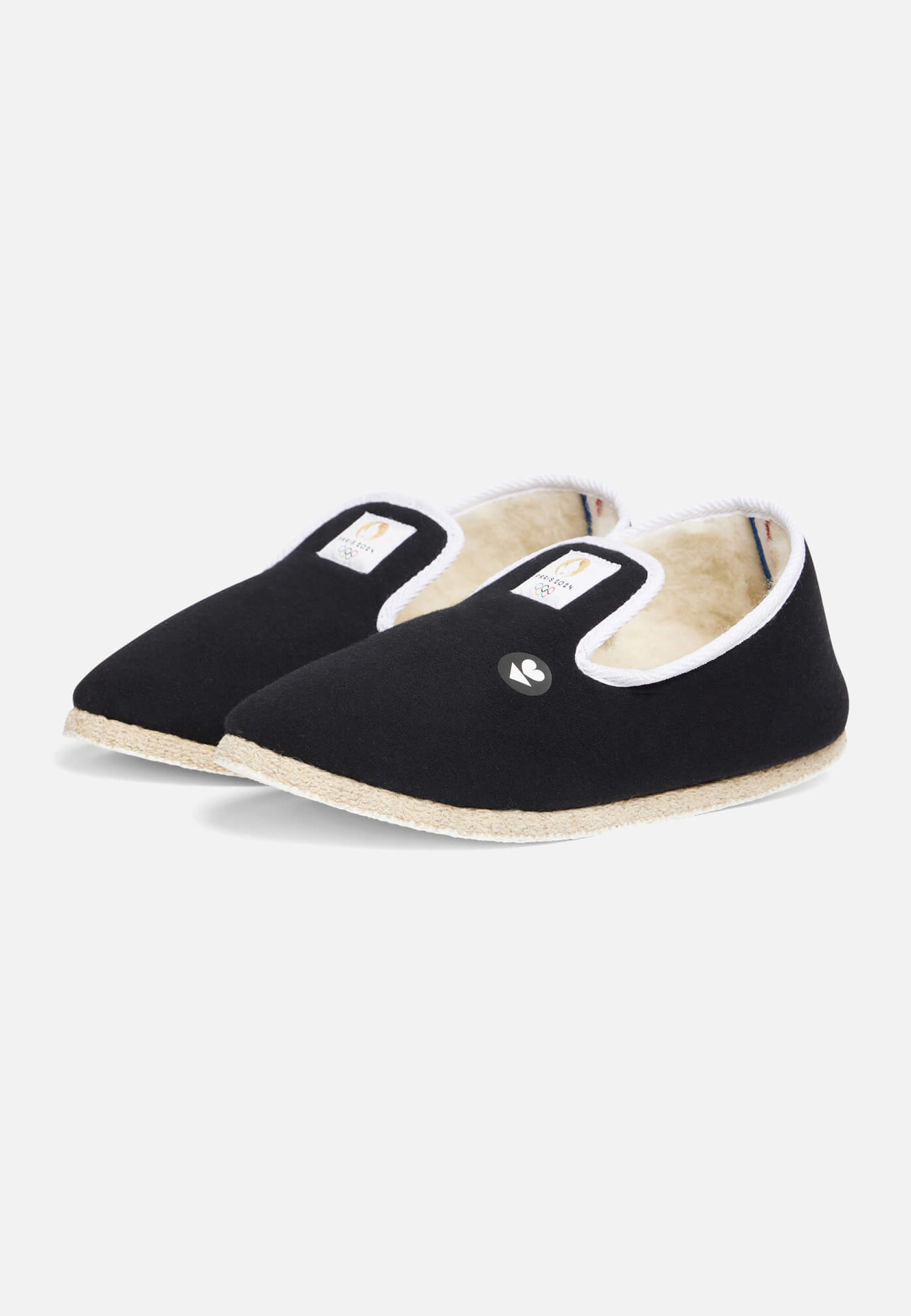 Chaussons d'intérieur en laine - Charentaises Noir Paris 2024