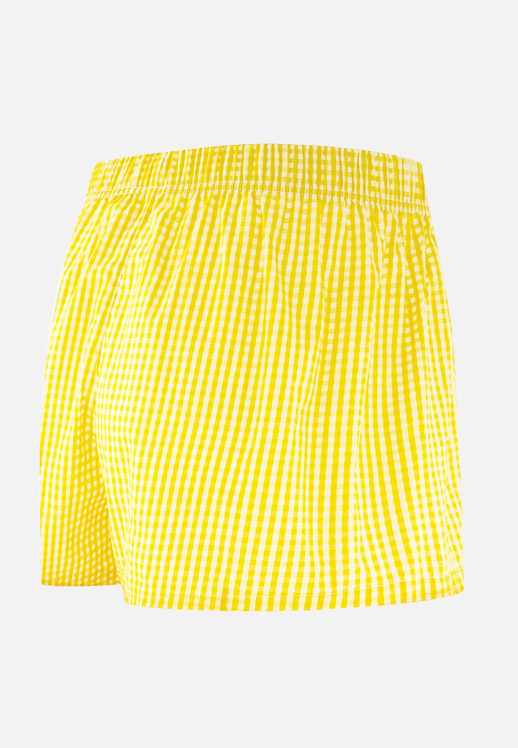 Caleçon à carreaux jaune en coton - Jacques Vichy Jaune Citron
