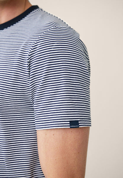 Ensemble pyjama haut marinière et short bleu marine en coton - Pyjama Haut Manches Courtes Et Bas De Pyjama Court Jeason Marine Marinière
