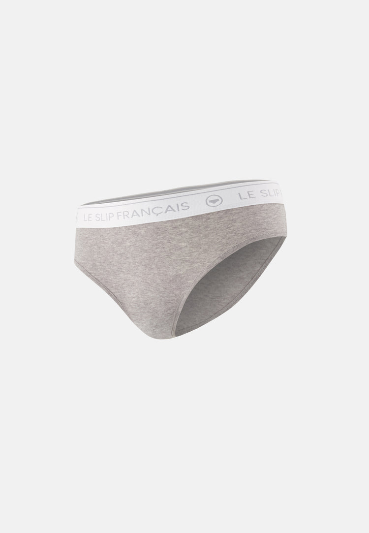 Culotte taille haute grise en coton - Rieuse Grise - Le Slip Français - 1