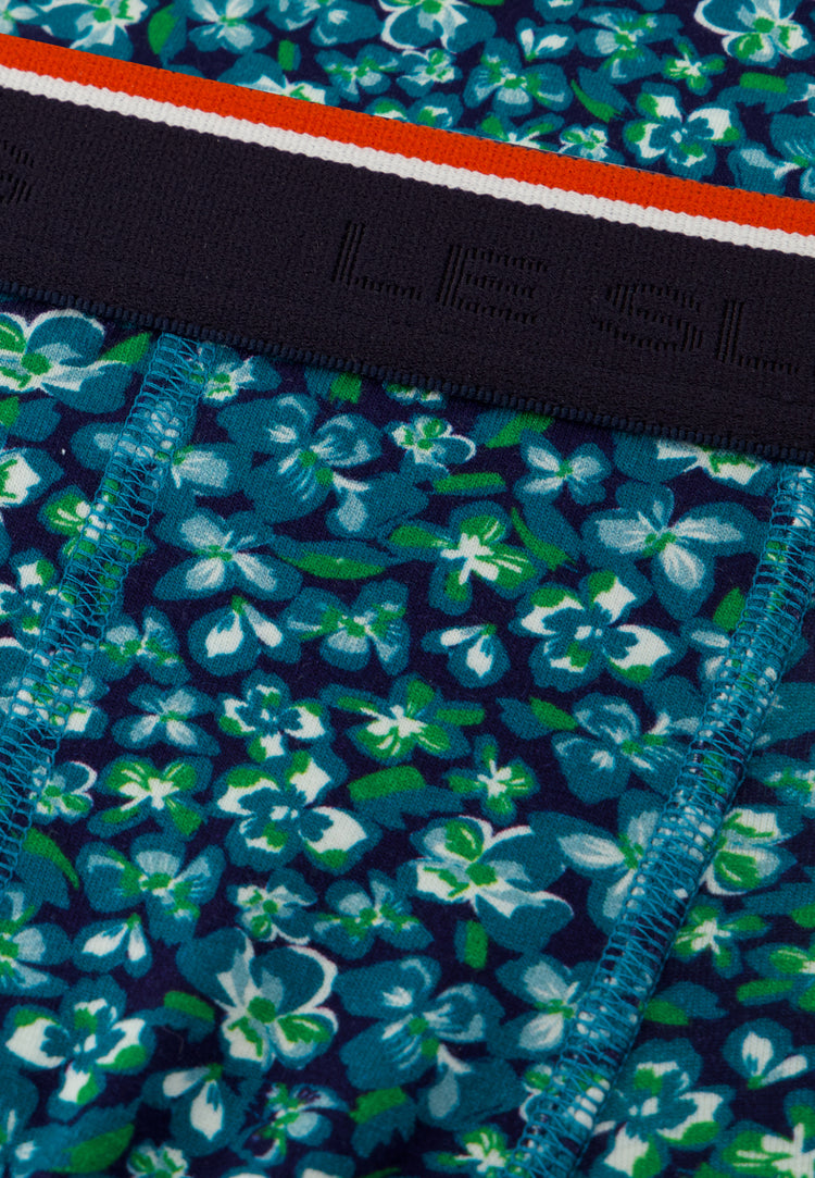 Boxer à fleur bleu en coton - Marius Hibiscus Mint Green - Le Slip Français - 5