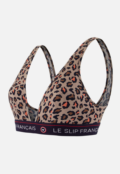 Leopard print cotton triangle bra without underwire - Seductive Leopard