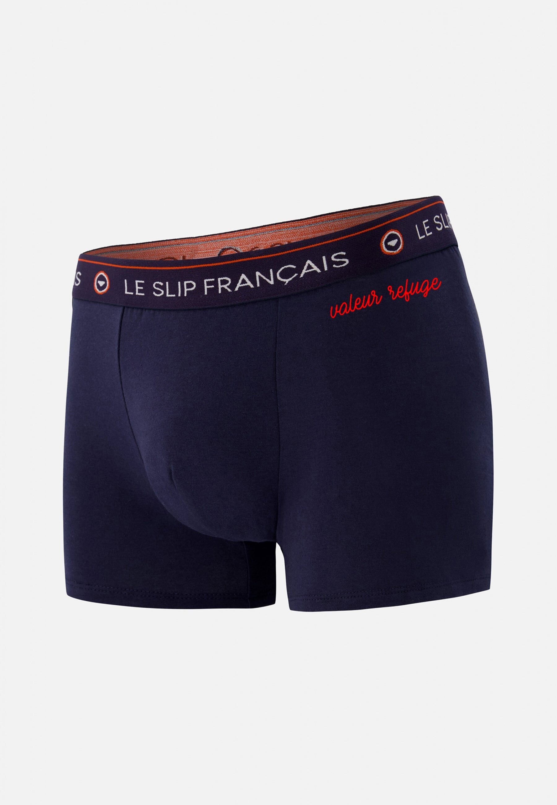 Boxer bleu marine en coton - Redoutable Marine Imprimé Valeur Refuge