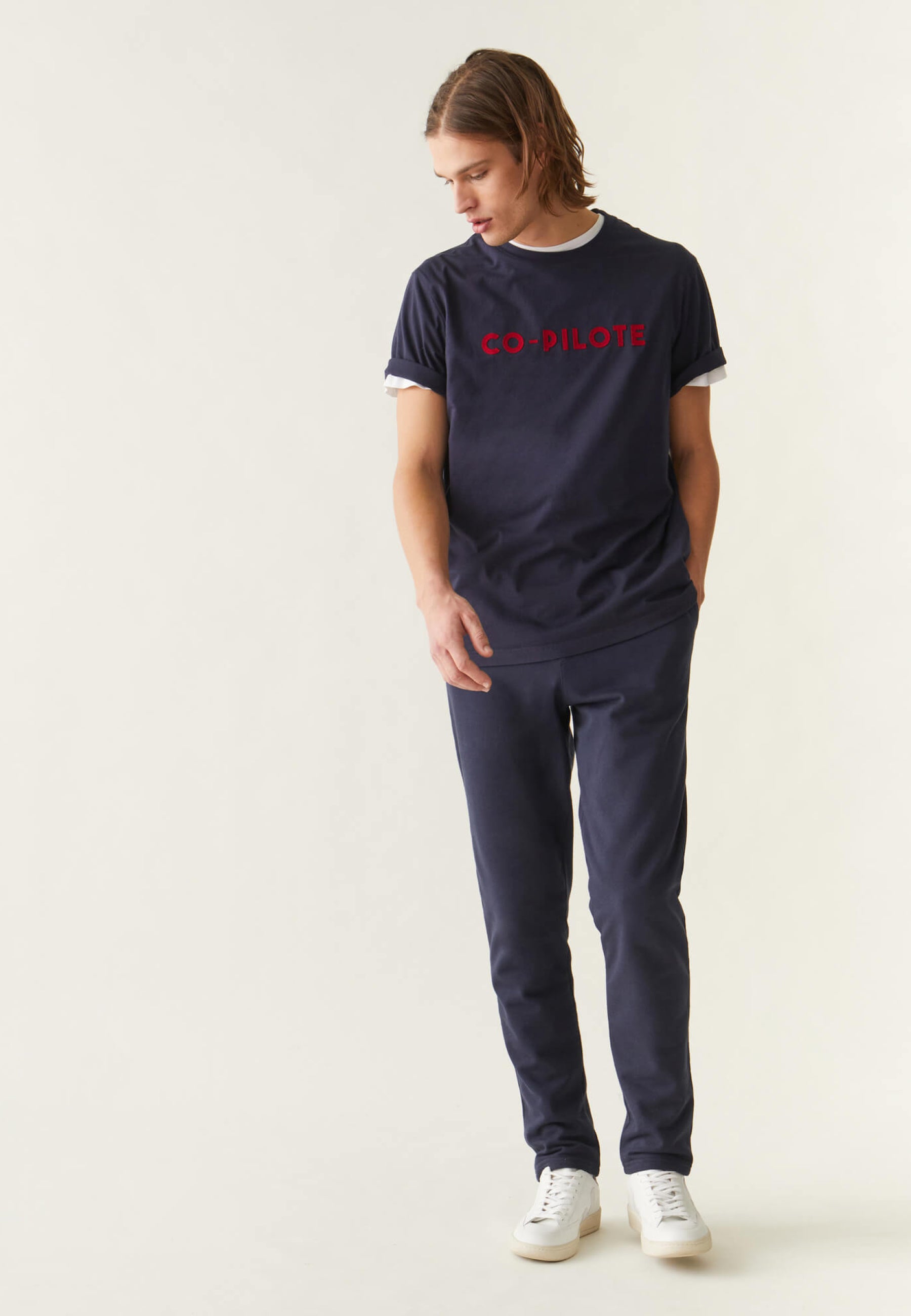 T-shirt col rond en coton - Jean-F Copilote
