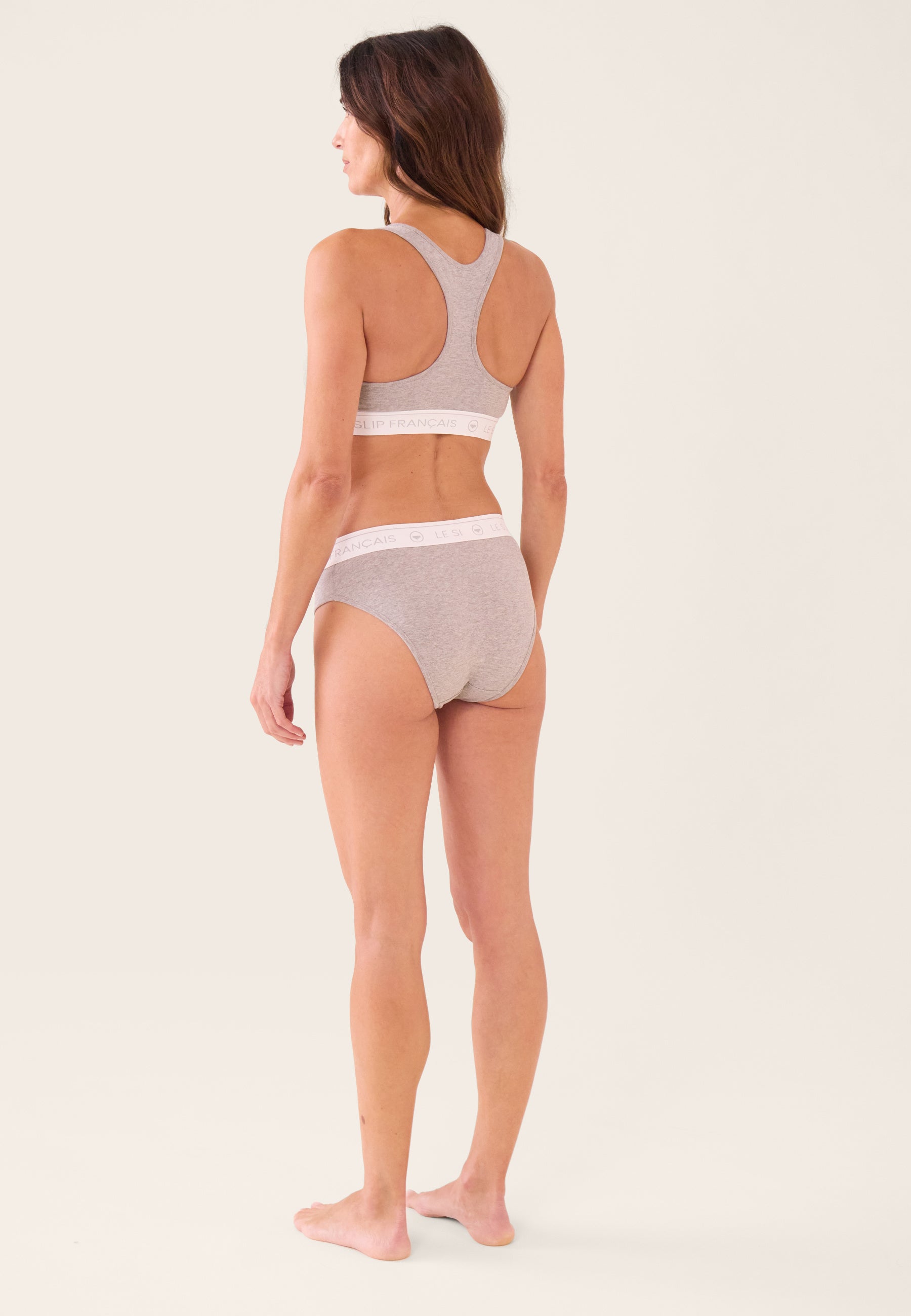 Ensemble culotte brassière en coton - Tapageuse Rieuse Gris Chiné