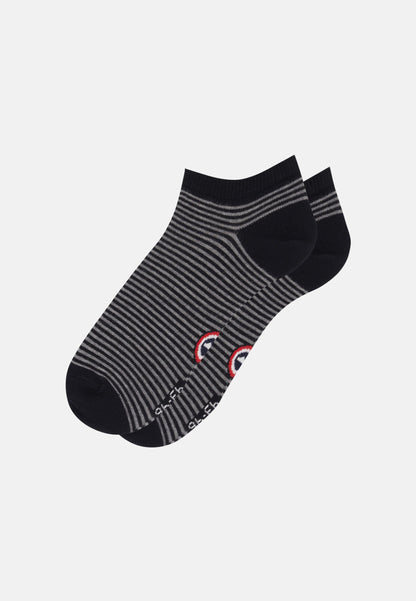 Socquettes marinière noir et gris - Tonnerre Mariniere Noir Gris