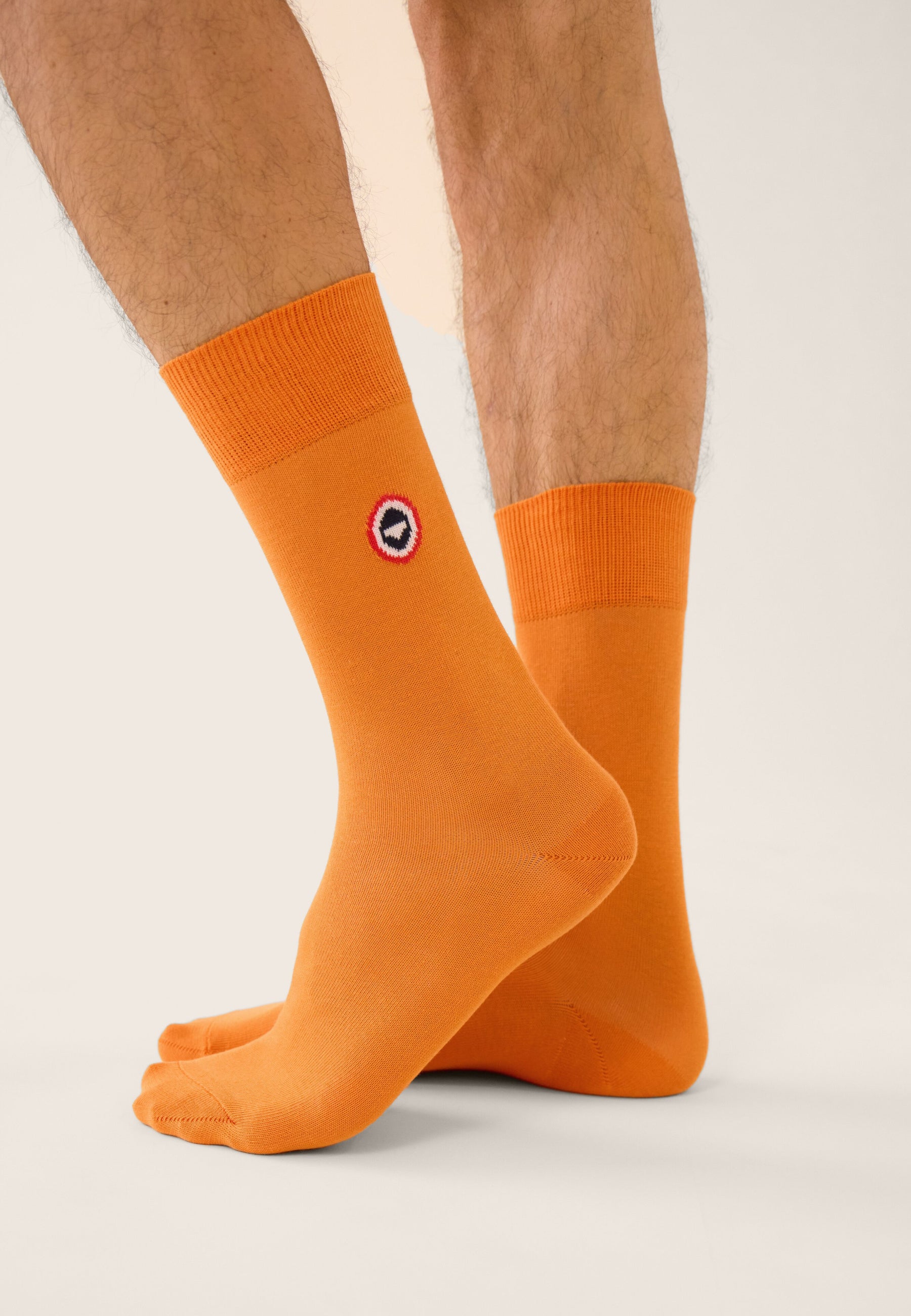 Chaussettes mi-hautes unies orange - Robuste Orange Pur