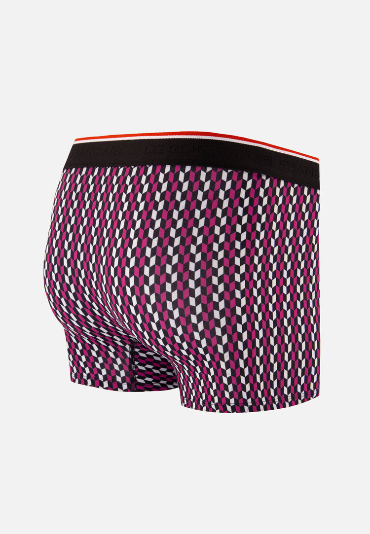 Boxer fuchsia à motif fléchettes en coton - Marius Flechette Fuchsia - Le Slip Français - 6