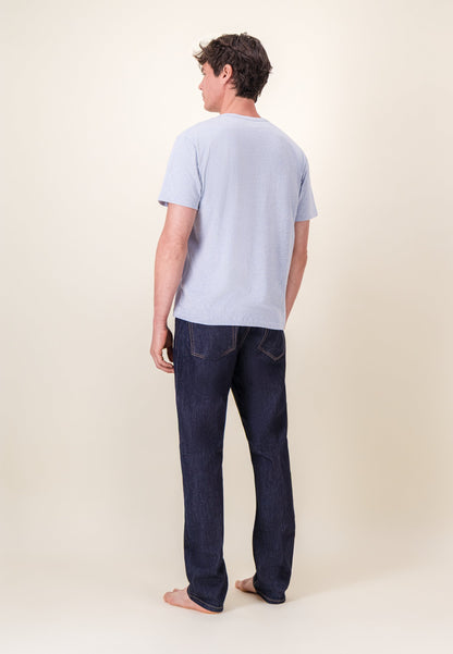 T-shirt à manches courtes bleu en coton - Formidable Bleu Ciel Chine