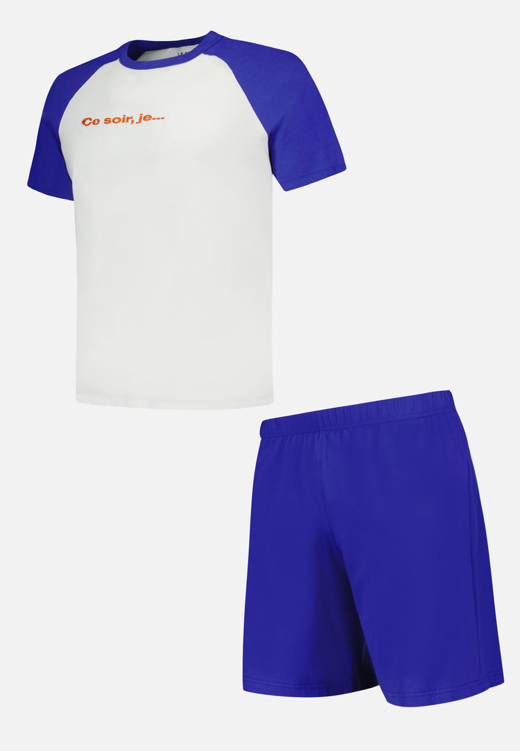 Ensemble pyjama Nathanael Blanc Bleu Eblouissant - Le Slip Français - 6