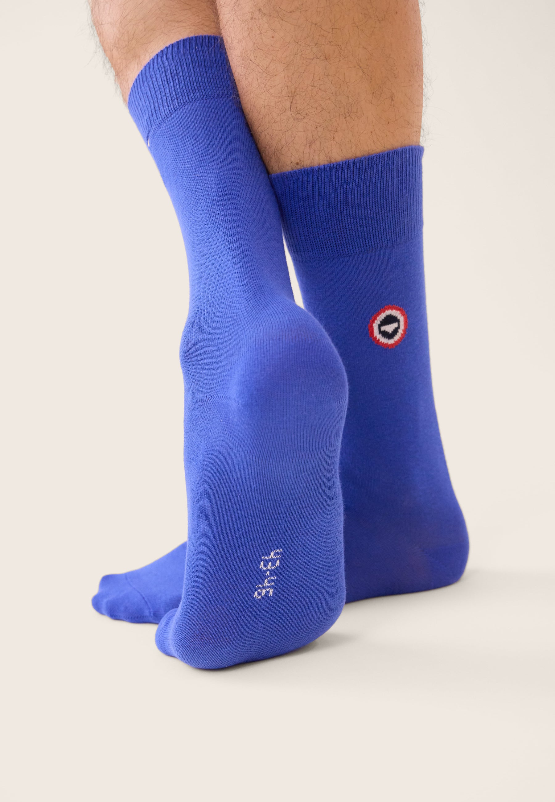 Plain blue mid-calf socks - Robust Nautical Blue