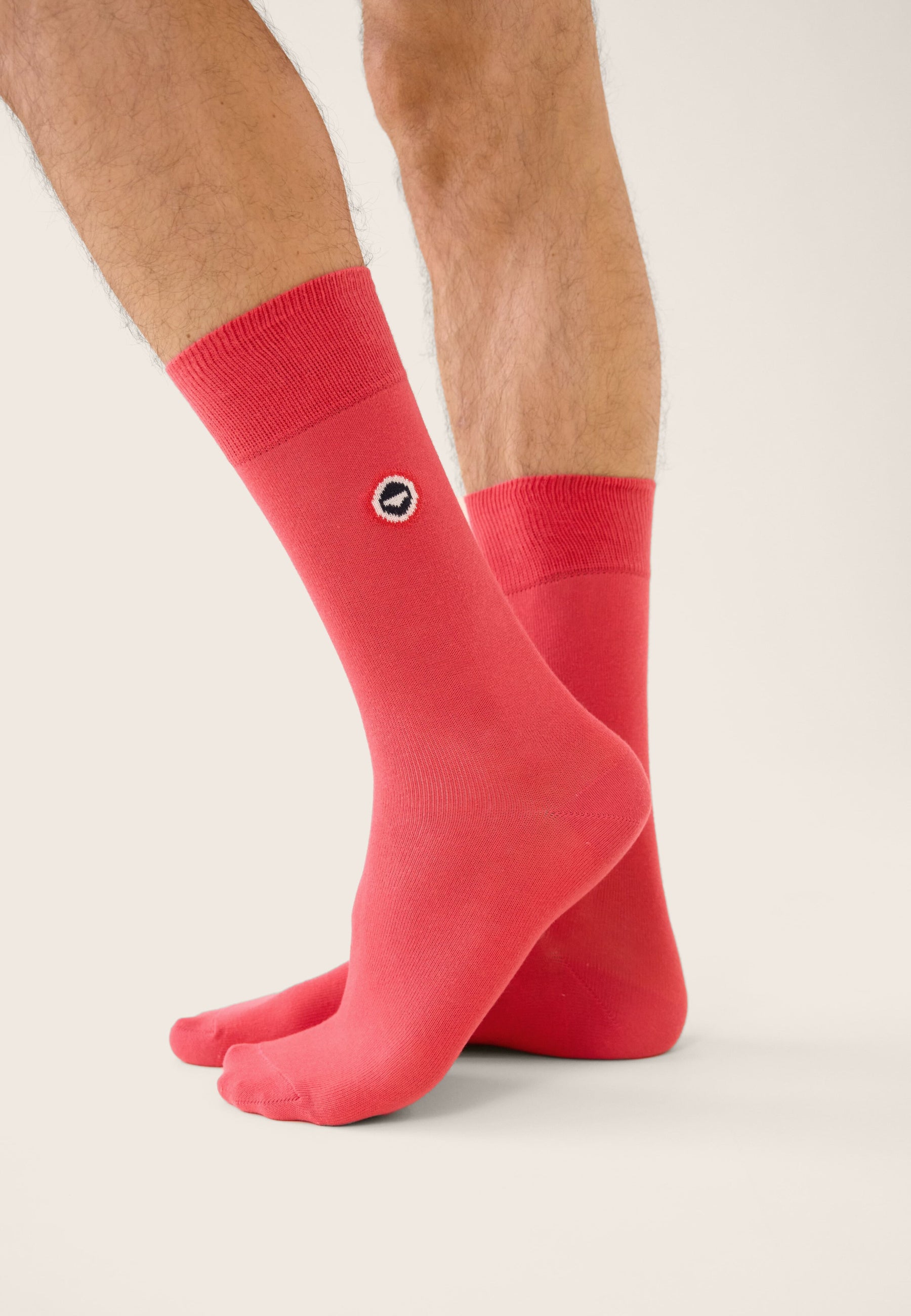 Chaussettes mi-hautes unies rose - Robuste Rose Cerise