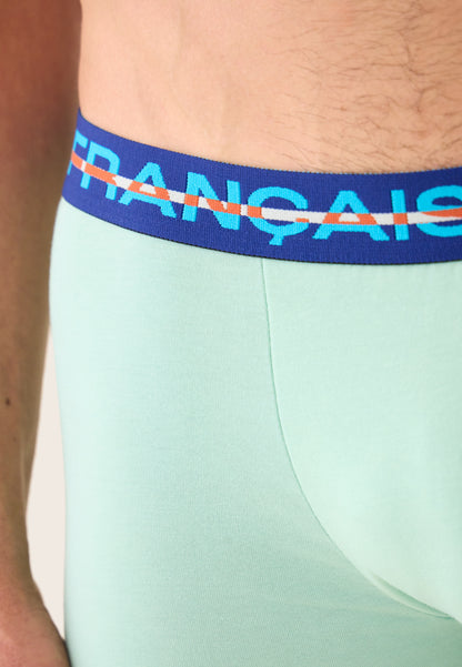 Pack of 2 cotton boxer shorts - Azure Green Boxer Shorts with Nautical Blue Confetti