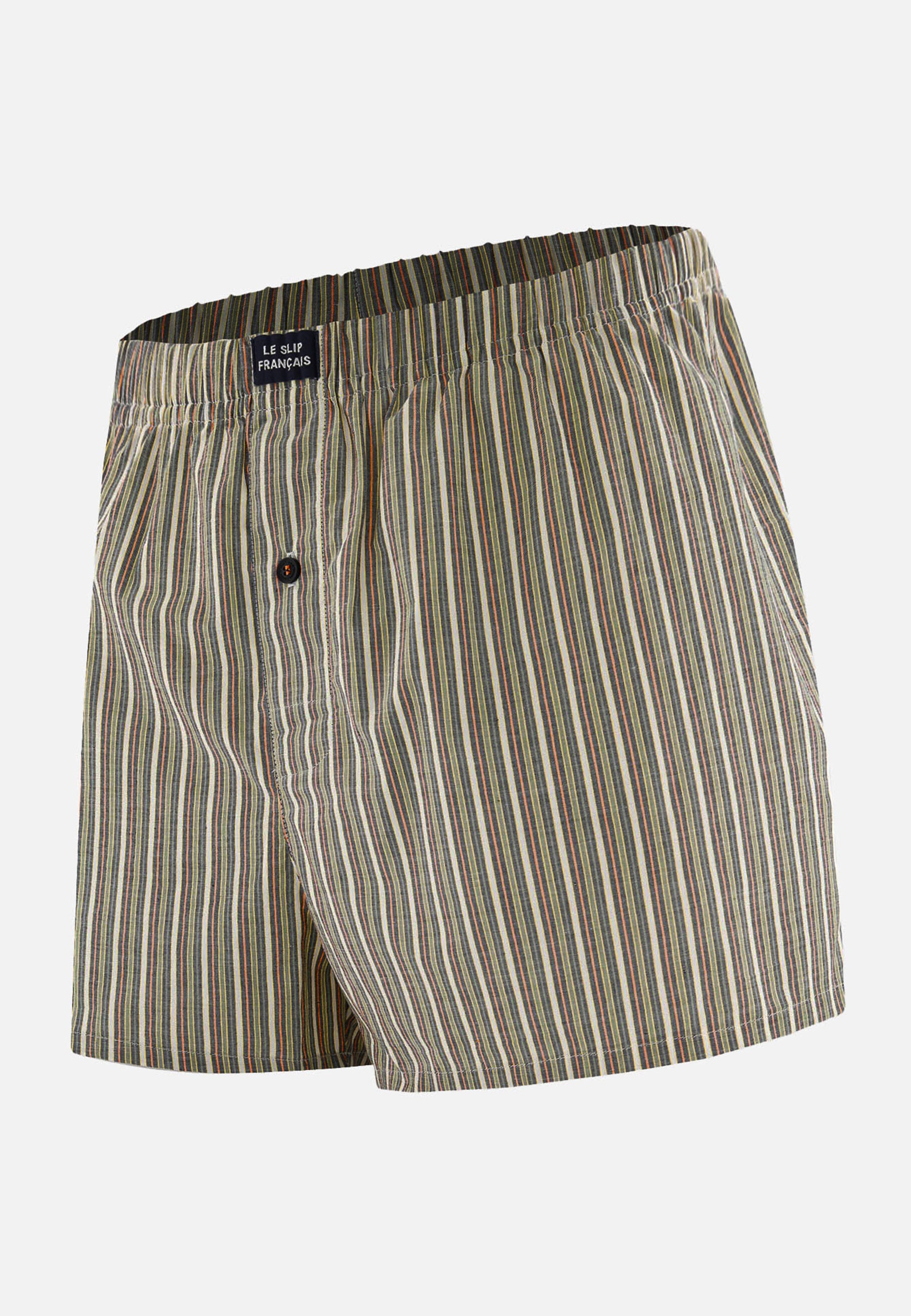 Orange striped cotton mattress boxer shorts - Jacques Striped Mattress Orange Pure