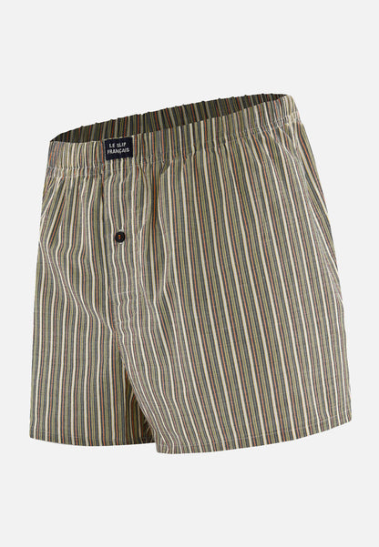 Orange striped cotton mattress boxer shorts - Jacques Striped Mattress Orange Pure