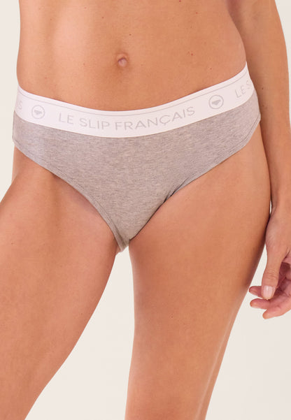 Culotte taille haute grise en coton - Rieuse Gris Chine