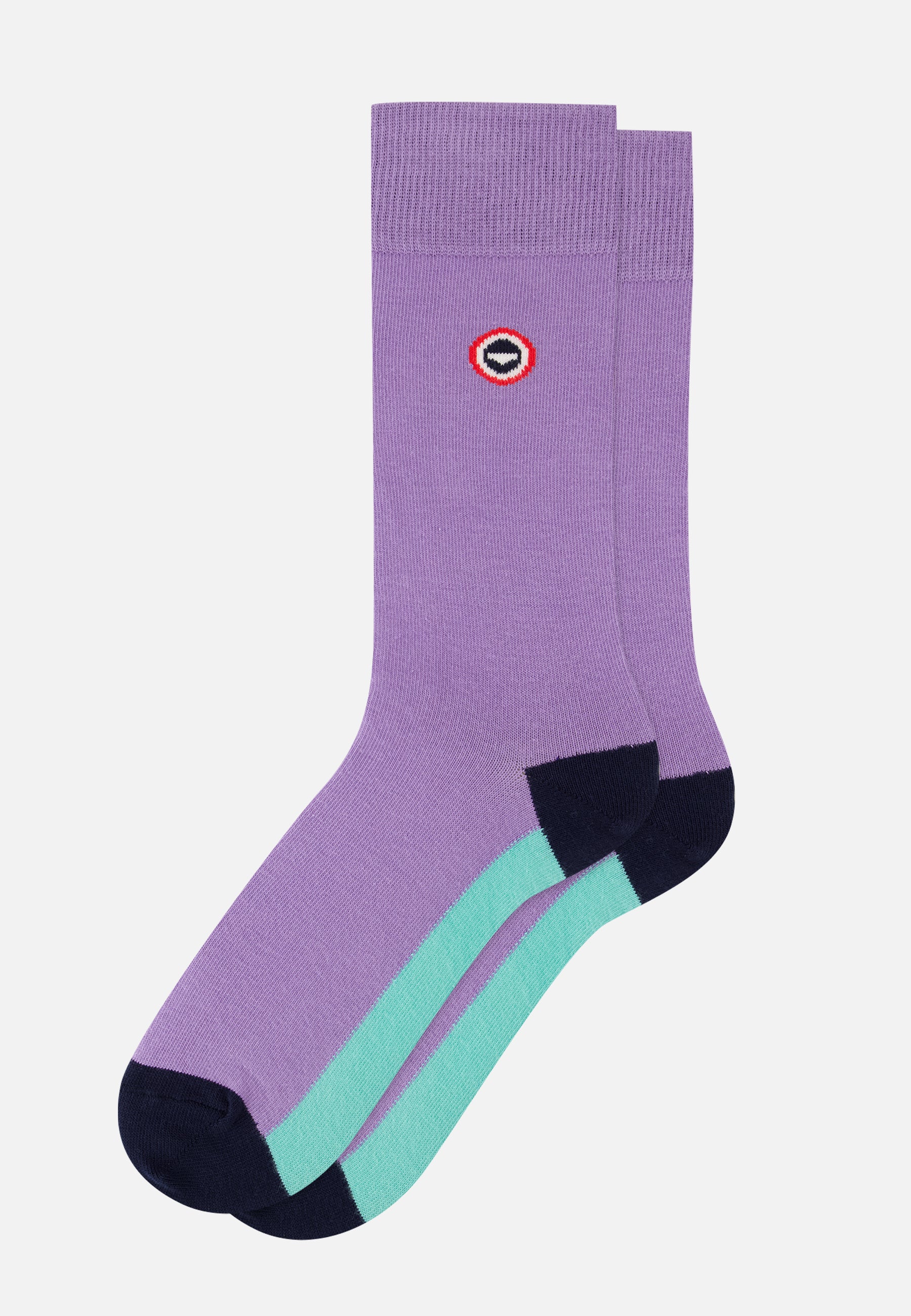Mid-calf cotton socks - Lucas Demi Bloc Viola