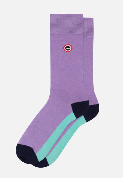 Mid-calf cotton socks - Lucas Demi Bloc Viola