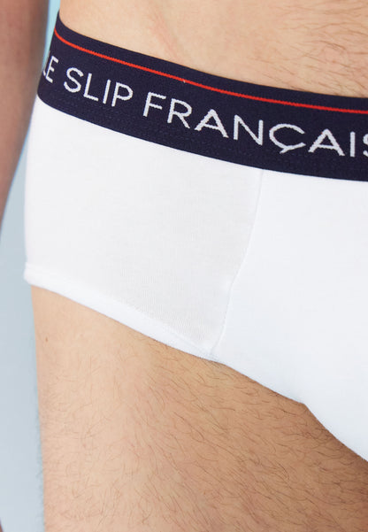 Lot de 3 slips en coton - Slips Bleu Marine Blanc Bleu