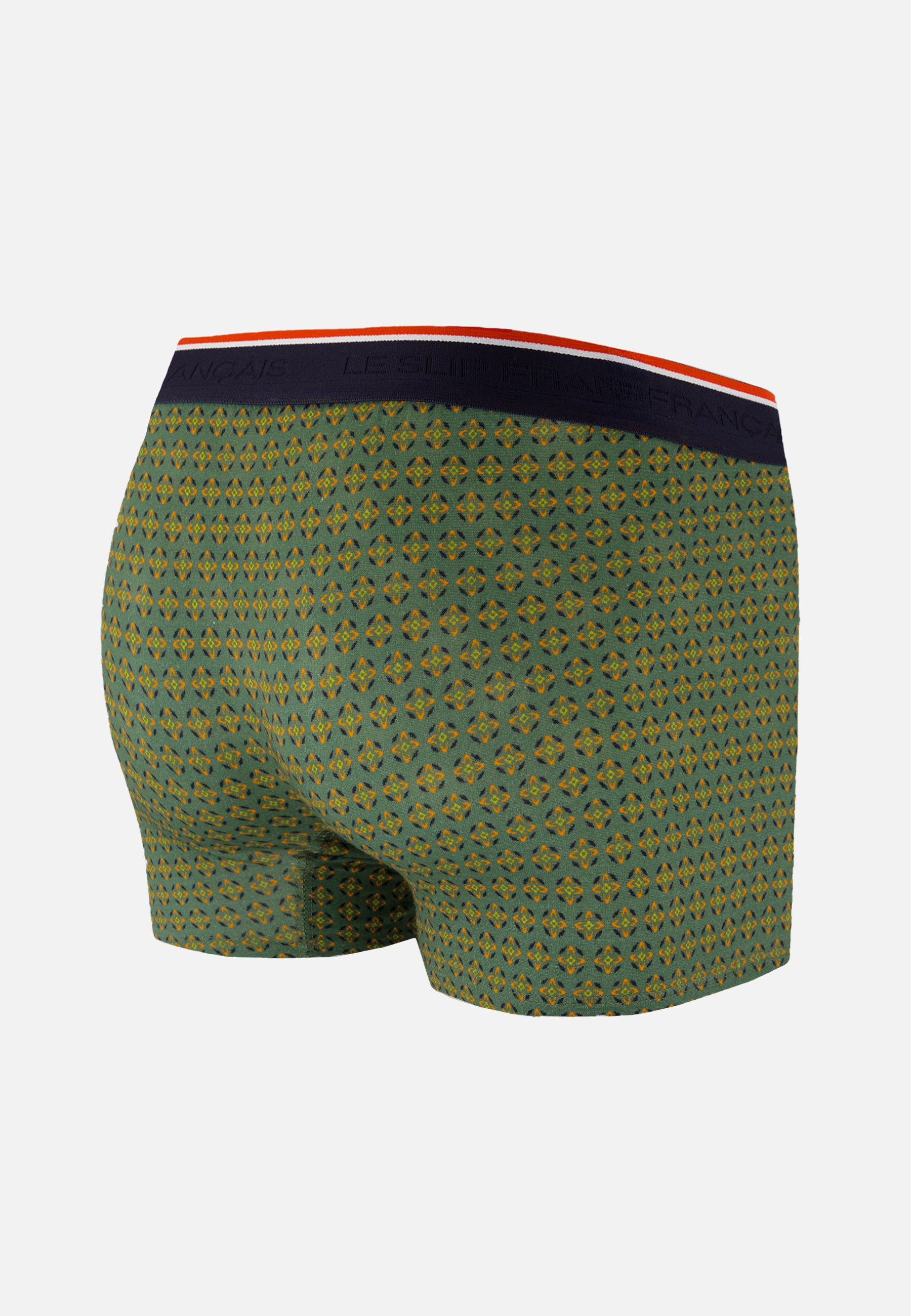 Green cotton boxer shorts with ornamental pattern - Marius Veronese Ornament