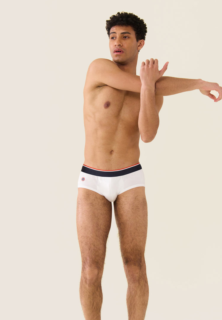 Lot de 4 slips en coton - Quatro de Slip Terrible Marine Blanc Rouge Marinière - Le Slip Français - 9