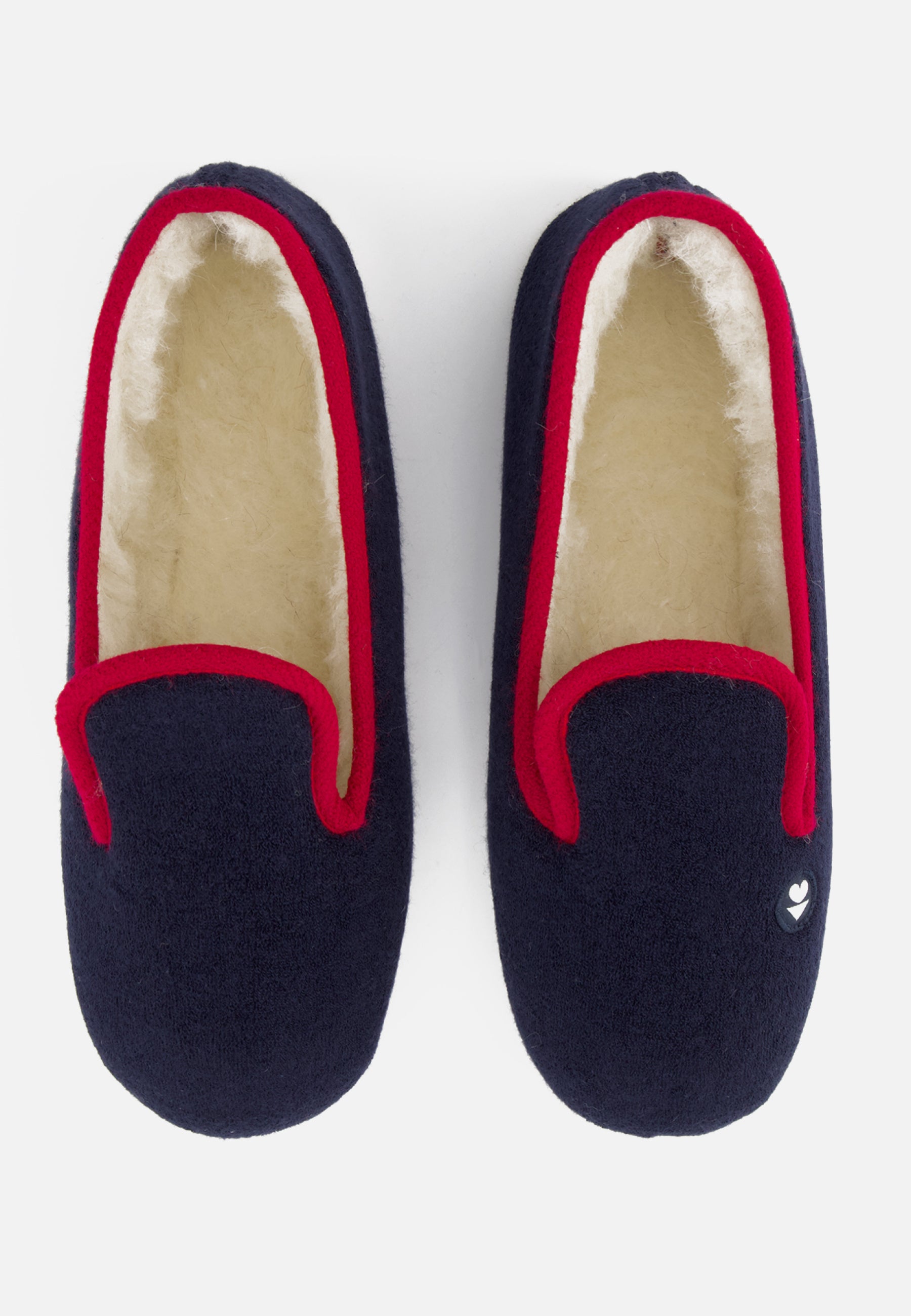 Chaussons dintérieur bouclette bleu marine - Pantoufles Bouclette Marine