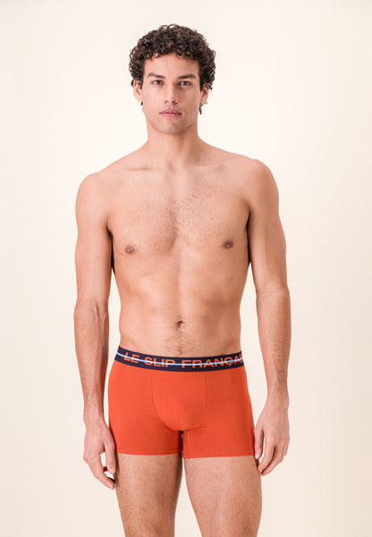 Lot de 10 boxers en coton - Boxers Marine Brique Acier Indigo Bleu Ciel Blanc Bleu Jean Marine Blanc Gris Chiné