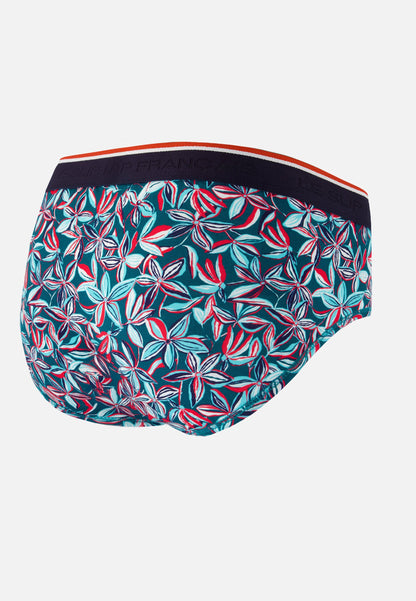 Slip bleu à motif jasmin en coton - Terrible Jasmin Bleu Canard