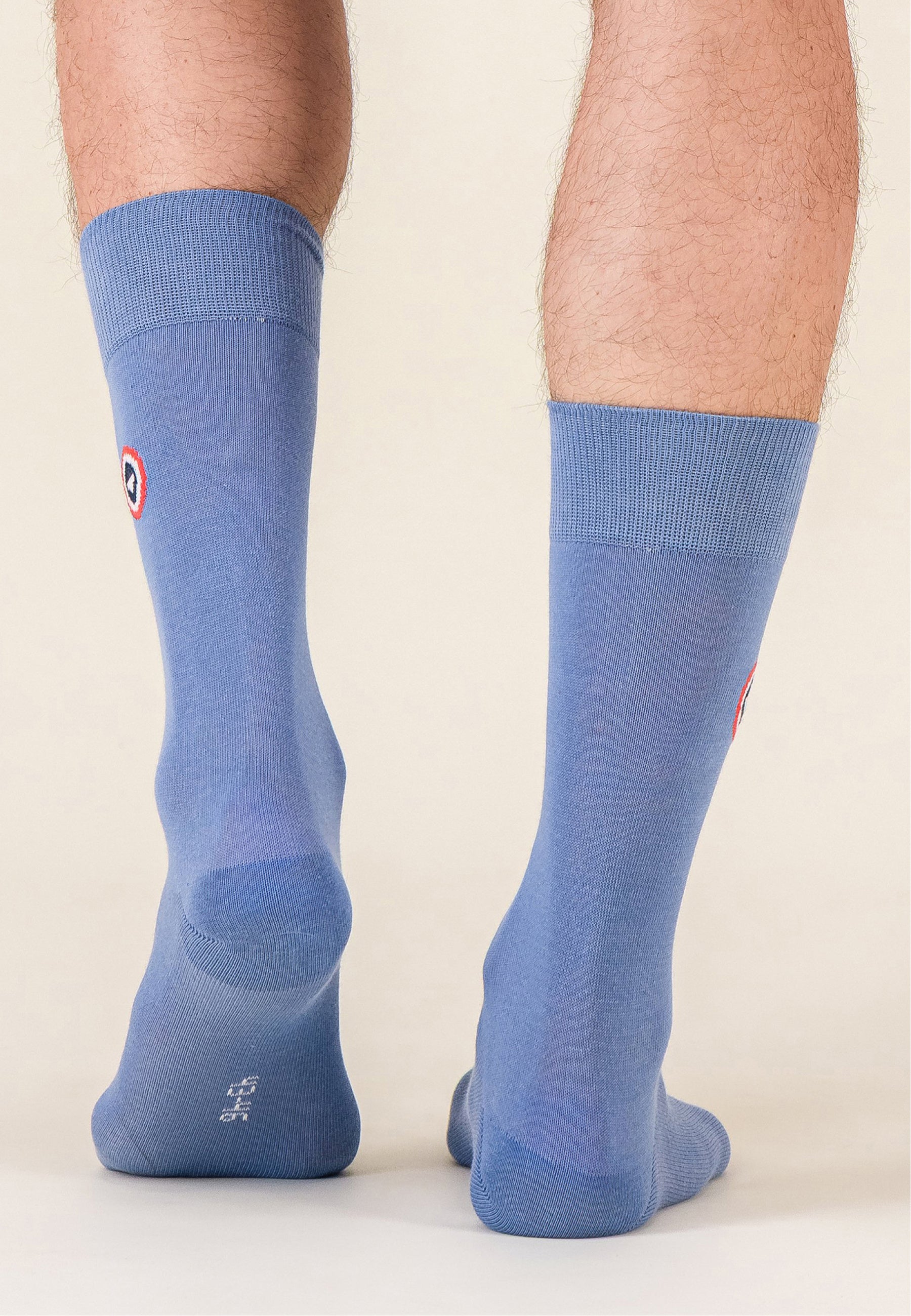 Chaussettes mi-hautes bleu en coton - Robuste Bleu Jean