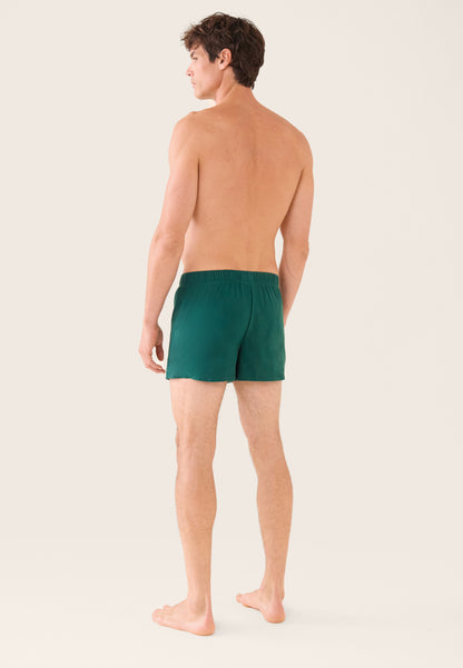 Caleçon vert sapin en jersey de coton - Fredo Vert Sapin Brodé Bûche de Noël