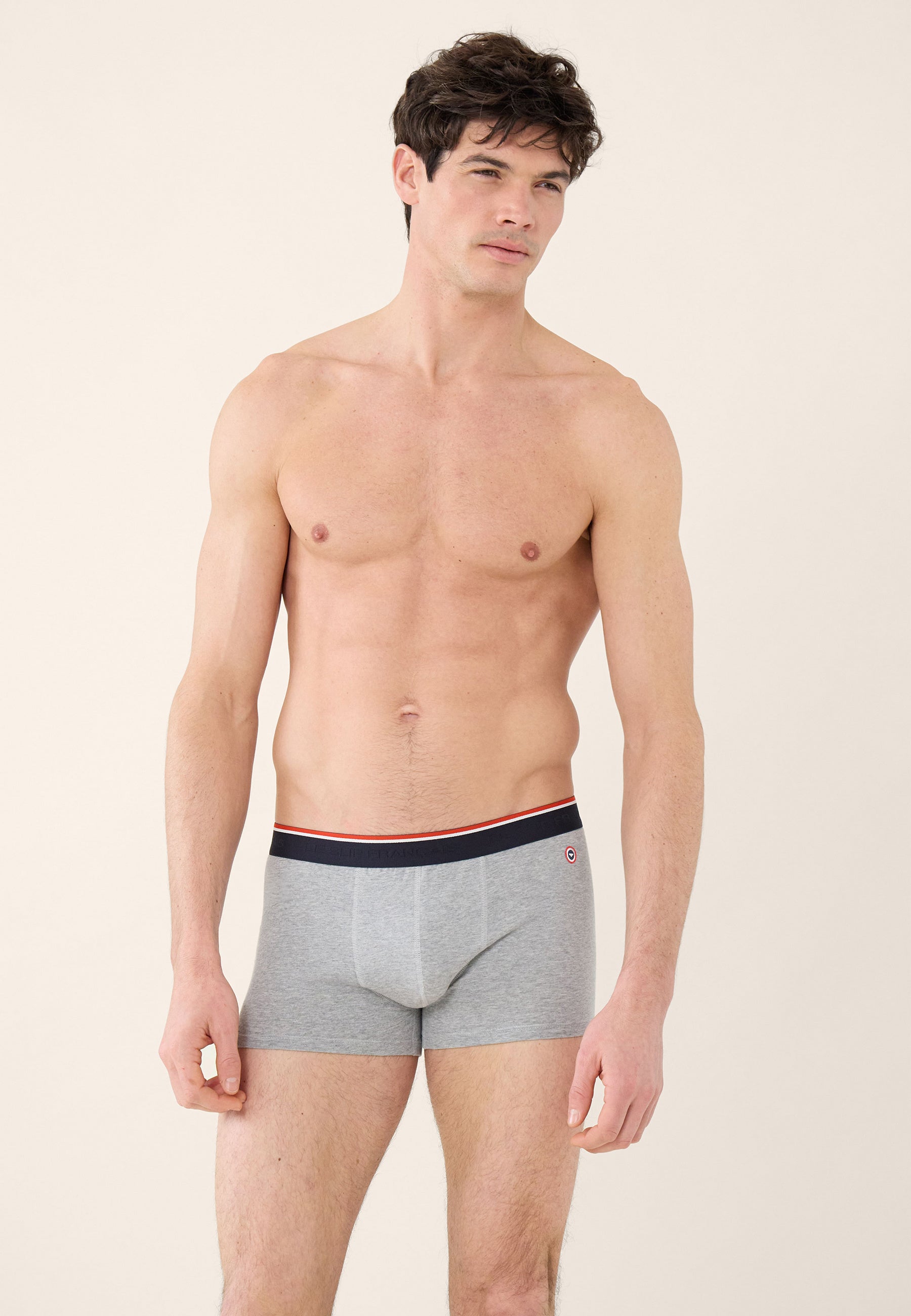 Boxer gris en coton avec cocarde - Marius Gris Chine