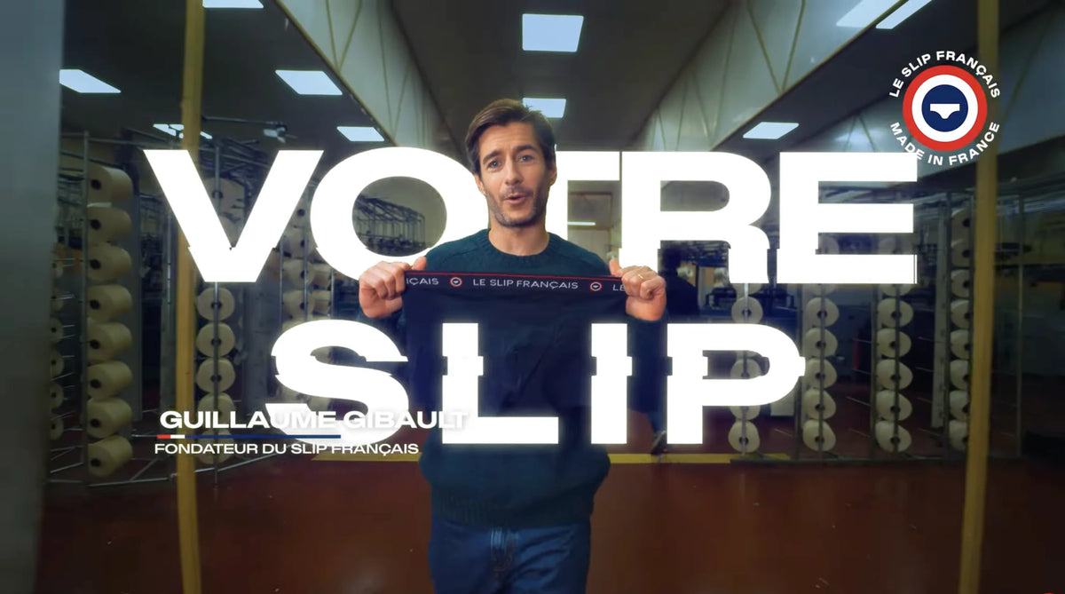 Charger la vidéo: Vidéo manifeste du Slip Français célébrant le redressement de la marque, l'accessibilité de ses prix et l'impact du Made in France sur l'industrie locale (400 emplois et 30 usines).