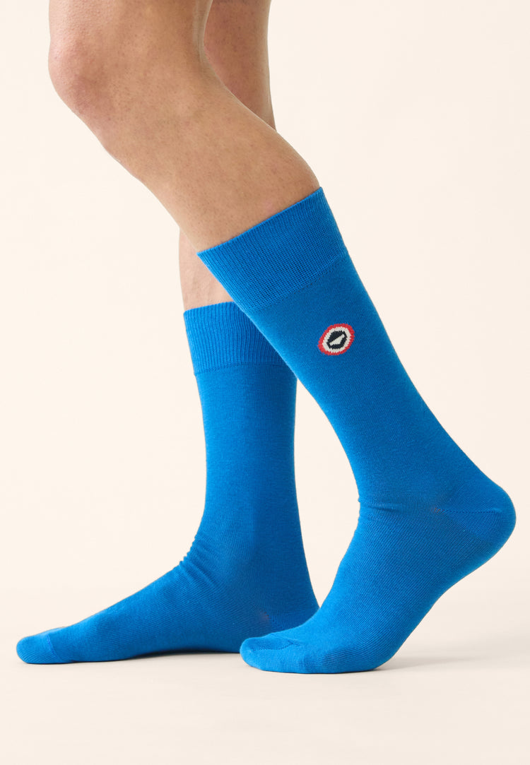 Chaussettes mi-hautes unies bleu turquoise - Robuste Bleu Turquoise - Le Slip Français - 2