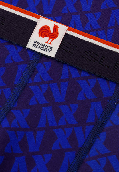 Boxer bleu marine à motif XV en coton - Marius XV Marine