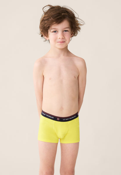 Lot de 5 boxers enfant en coton - Boxers Marine Marinière Bleu Jean Blanc Tournesol