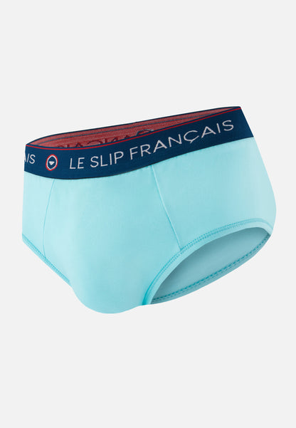 Green cotton briefs - Intrepid Aqua Green