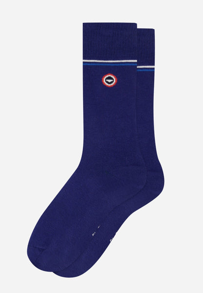 Chaussettes mi-hautes bleues fantaisie - Lucas Bleu