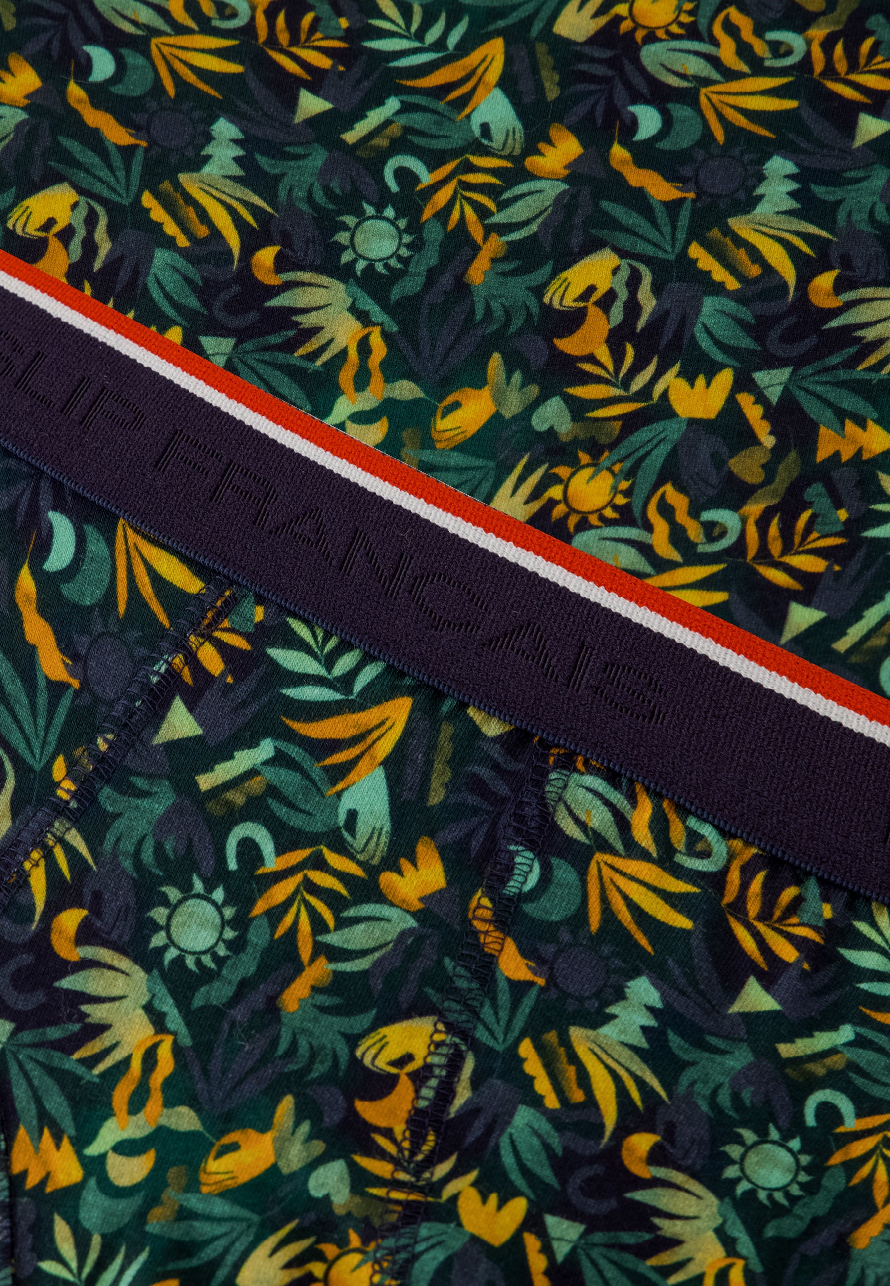 Green cotton briefs with jungle print - Terrible Jungle Khaki Veronese