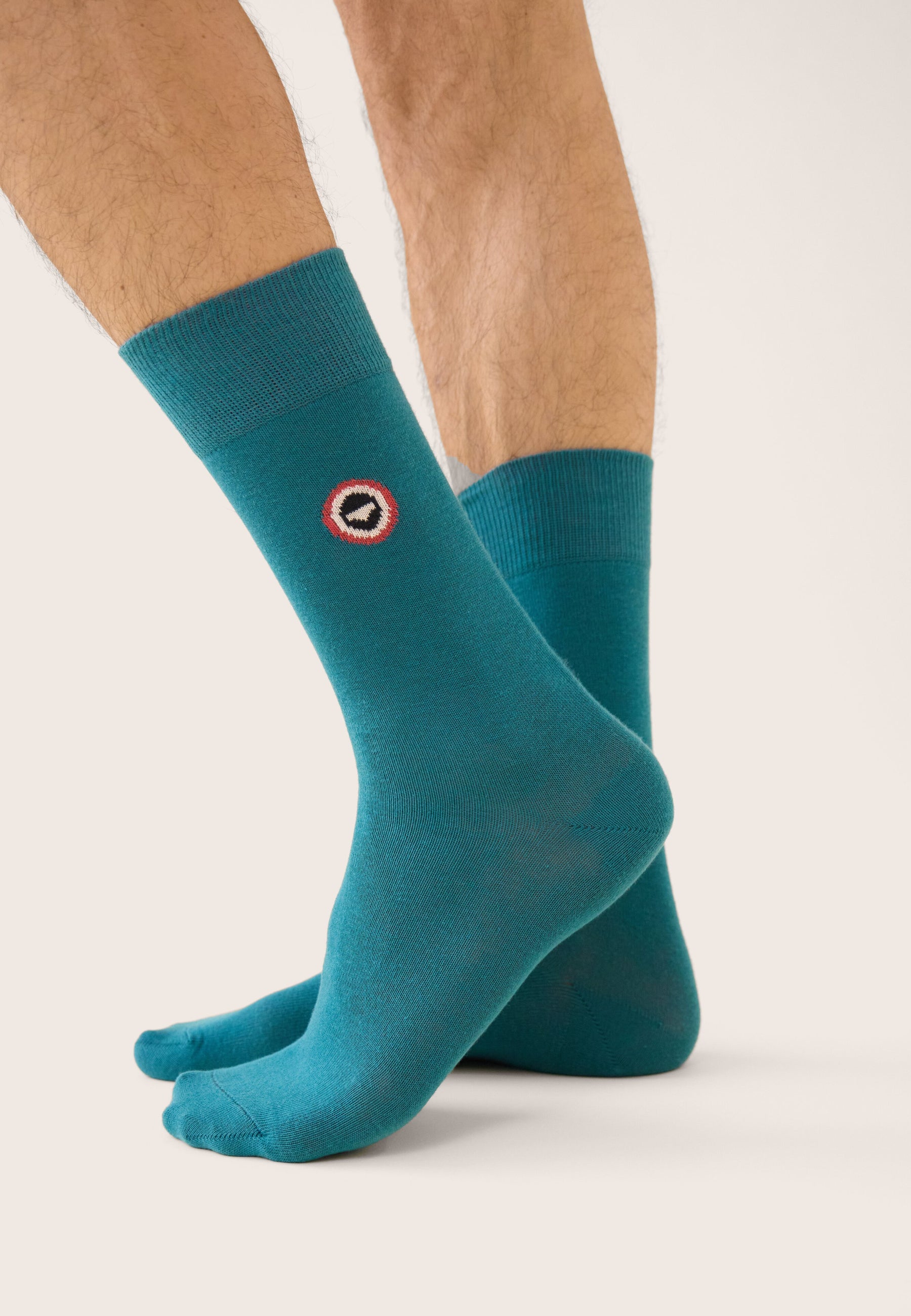 Chaussettes mi-hautes unies bleu - Robuste Bleu Canard