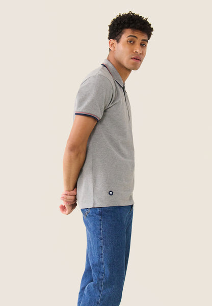 Polo en piqué de coton - Polo Gris Chiné