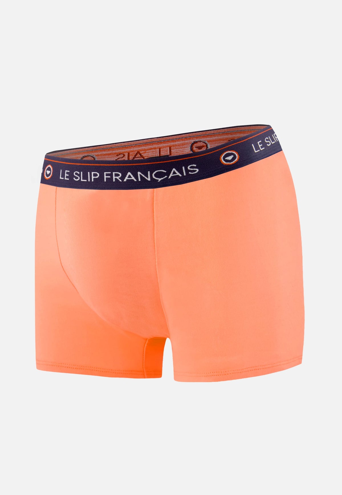Boxer rose en coton - Redoutable Rose Pêche - broderie