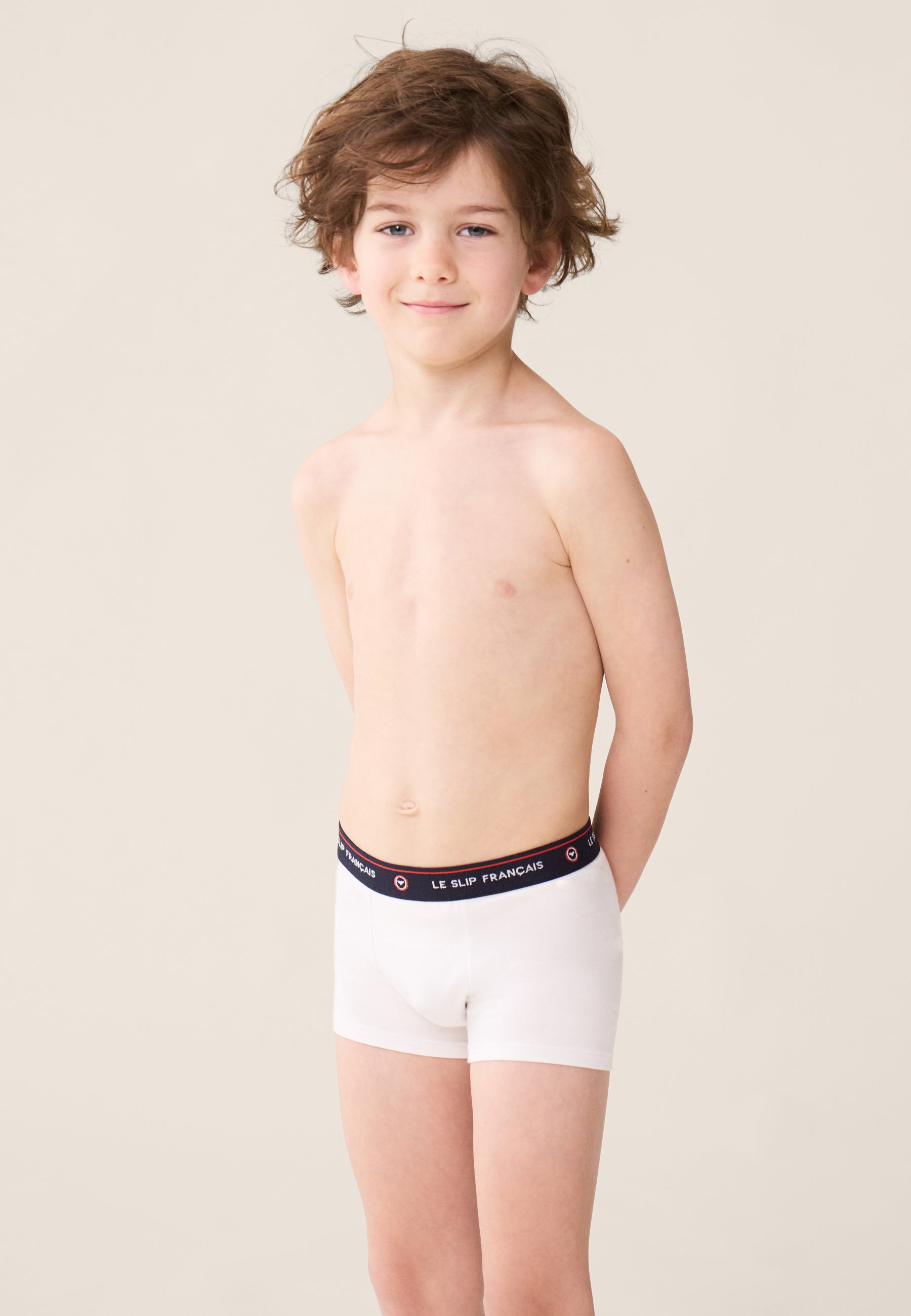 Lot de 5 boxers enfant en coton - Boxers Blanc Bleu Ciel Chiné Rayures Coq Marine Bleu Jean