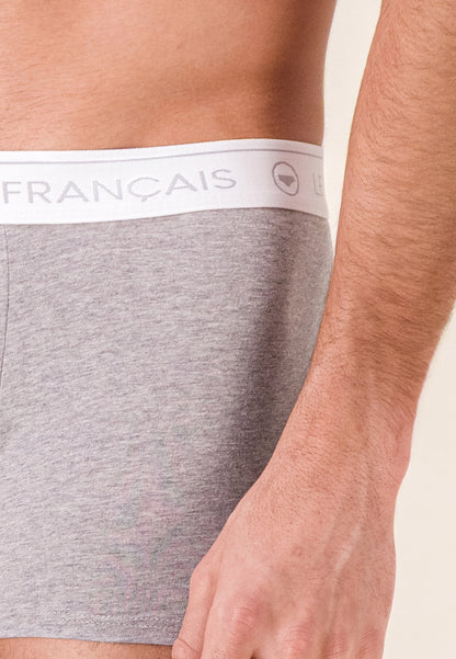 Grey cotton boxer briefs - Redoutable Heather Grey